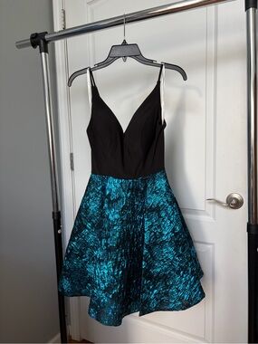 Black and Teal Amarra Cocktail Dress